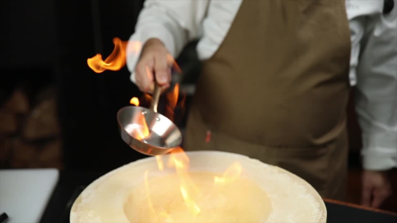 Chef Flaming Parmesan Cheese