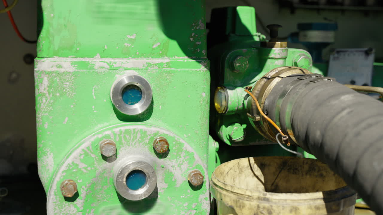 Fuel pump of a tanker truck refuels an airplane before flight kerosene
