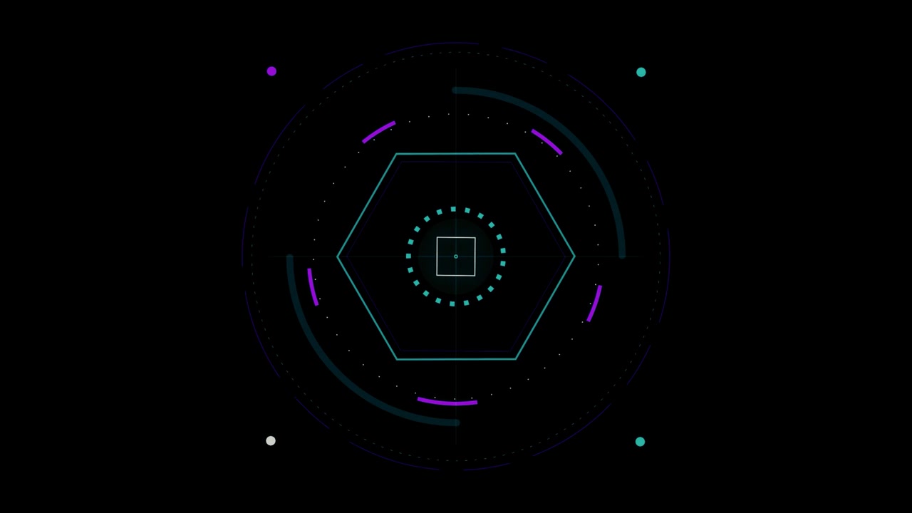Animated Futuristic Hexagonal HUD Interface Element