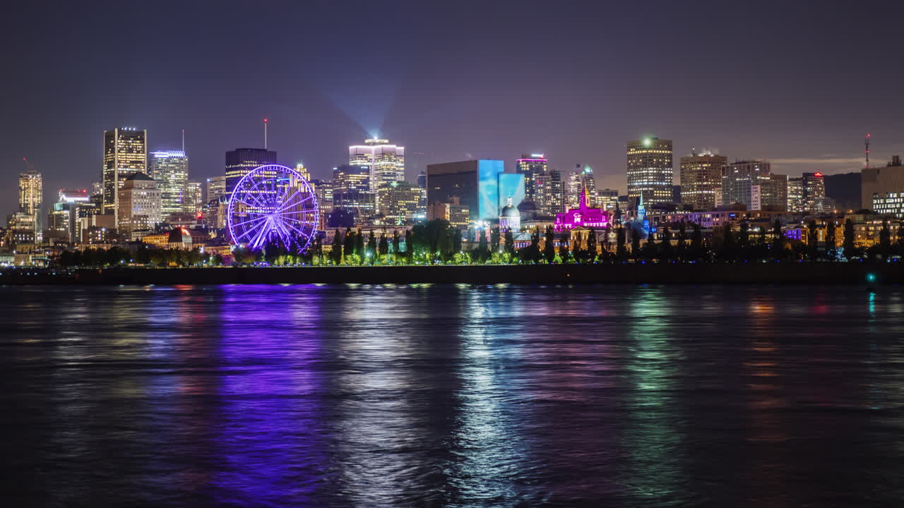 캐나다 퀘벡 주 몬트리올의 밤 도시 전망