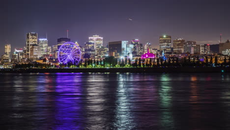 view of the night city of montreal in the province of quebec canada