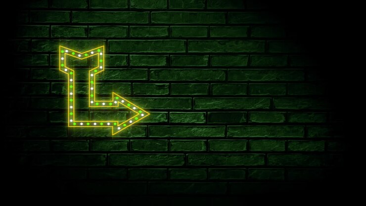 Insegna al neon con freccia