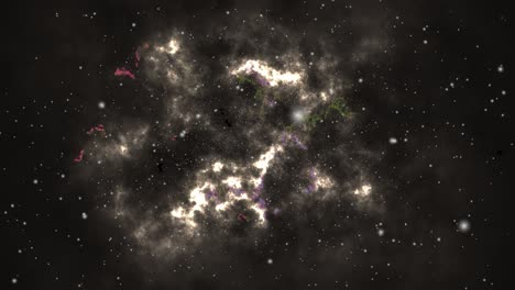 nubes nebulosas y estrellas moviéndose en el universo