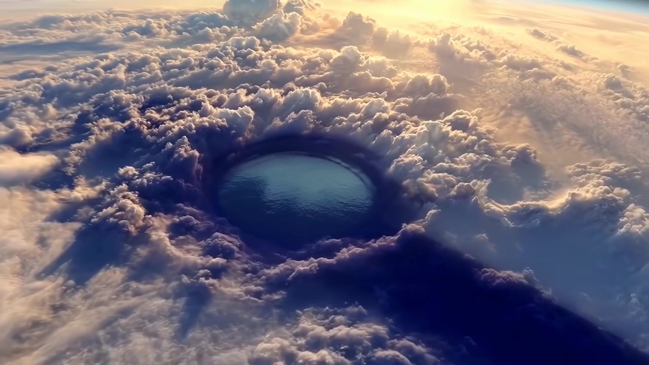Aerial View of a Massive Hurricane Over the Ocean