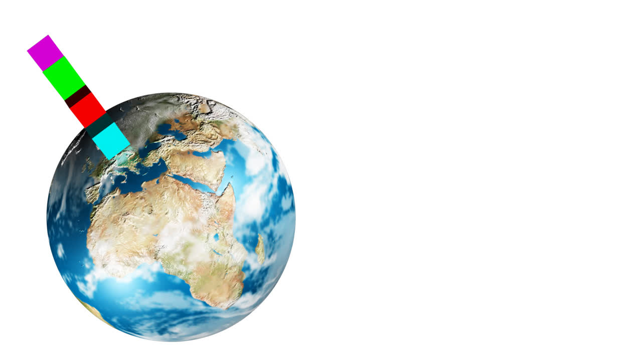 gráfico colorido creciendo en el planeta tierra