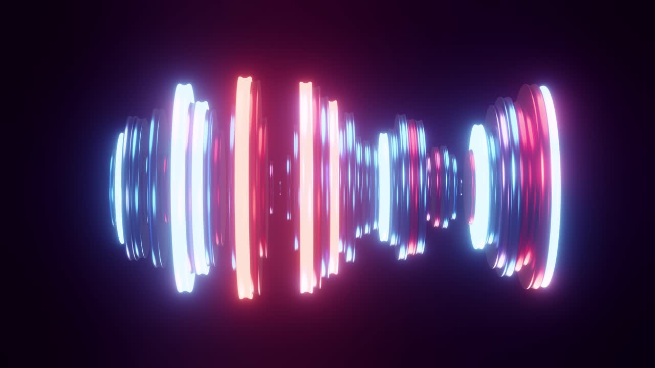 Abstract Neon Red and Blue Audio Equalizer Animation
