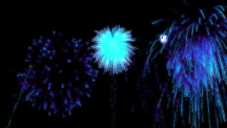 animación de fuegos artificiales azules sobre un fondo negro