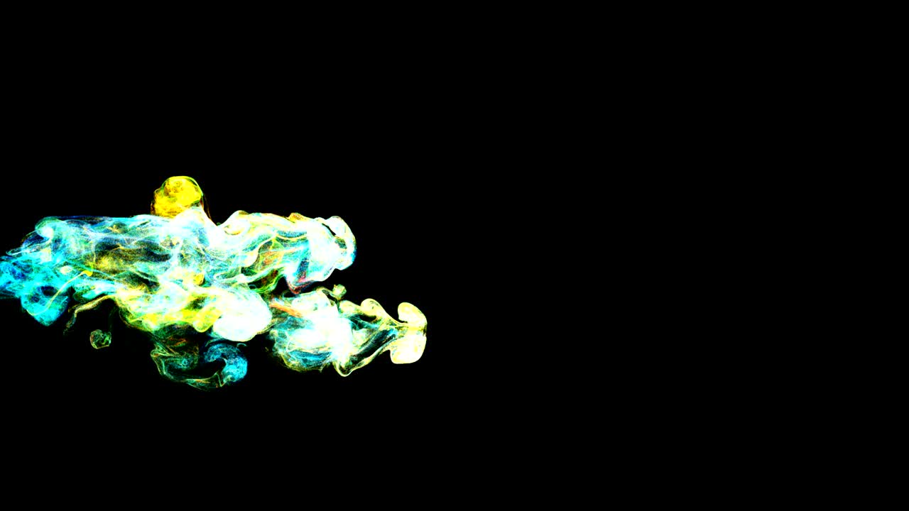 polvo de color en la introducción negra