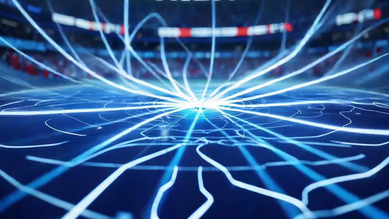 Futuristic Energy Display in a Stadium