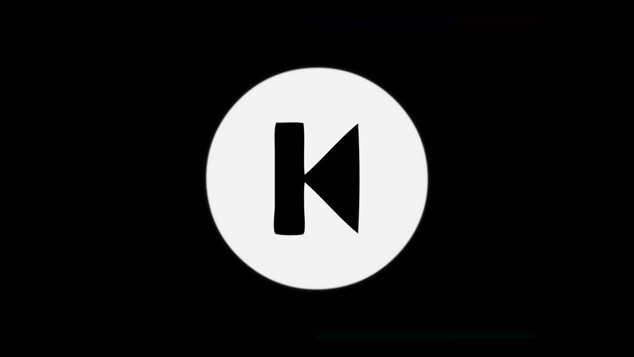 Intentional noise distortion glitch effect: an icon of the rewind function