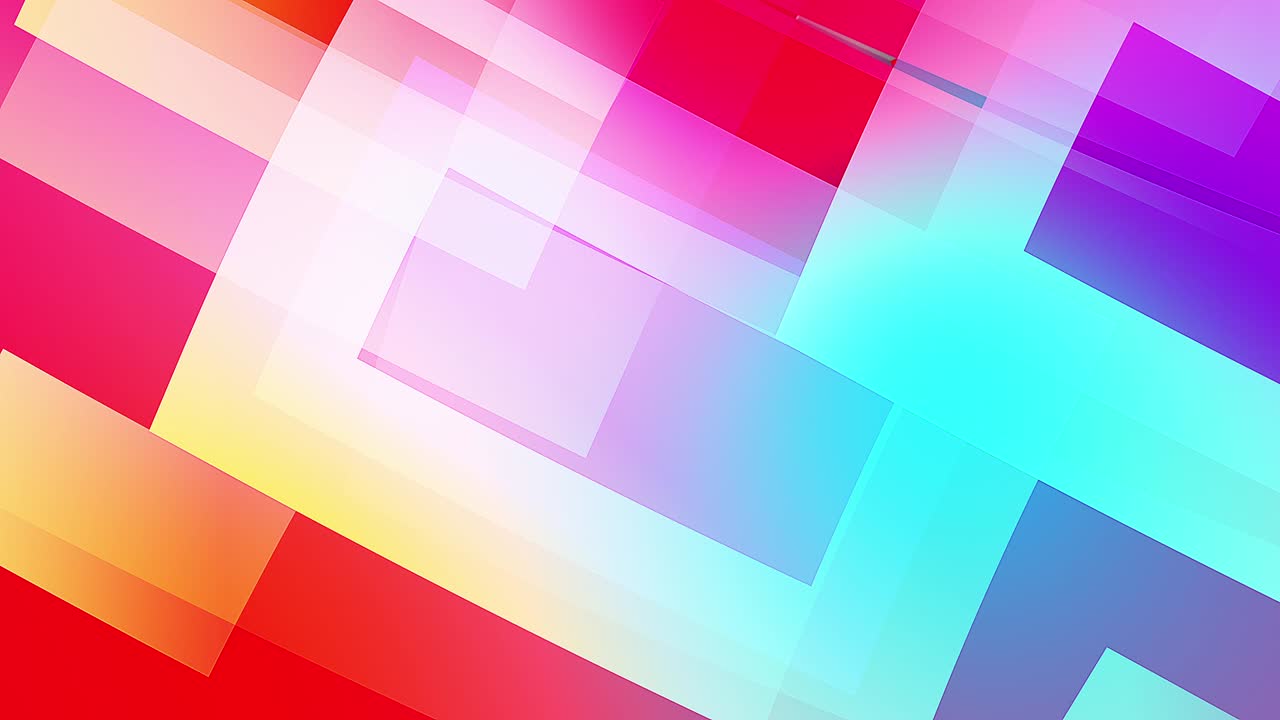 다채로운 모양의 느린 동작, 비디오 배경 유리 모양과 투명한 원형