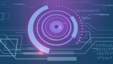 animation of scope scanning with data processing on black background