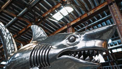 metal shark sculpture