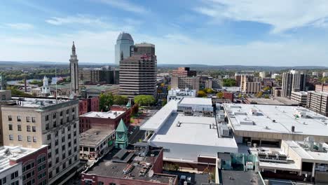 Springfield-Massachusetts-aerial-fast-push-in