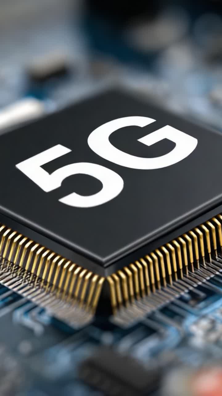 Esplorando l'evoluzione della tecnologia di comunicazione: una vista ravvicinata di un microchip 5G che mette in evidenza soluzioni di connettività avanzate