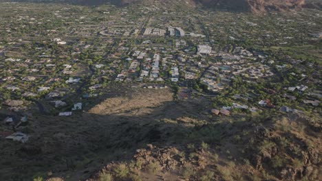 Aerial-shot-of-reveal-of-Paradise-valley-of-Arizona-during-daytime