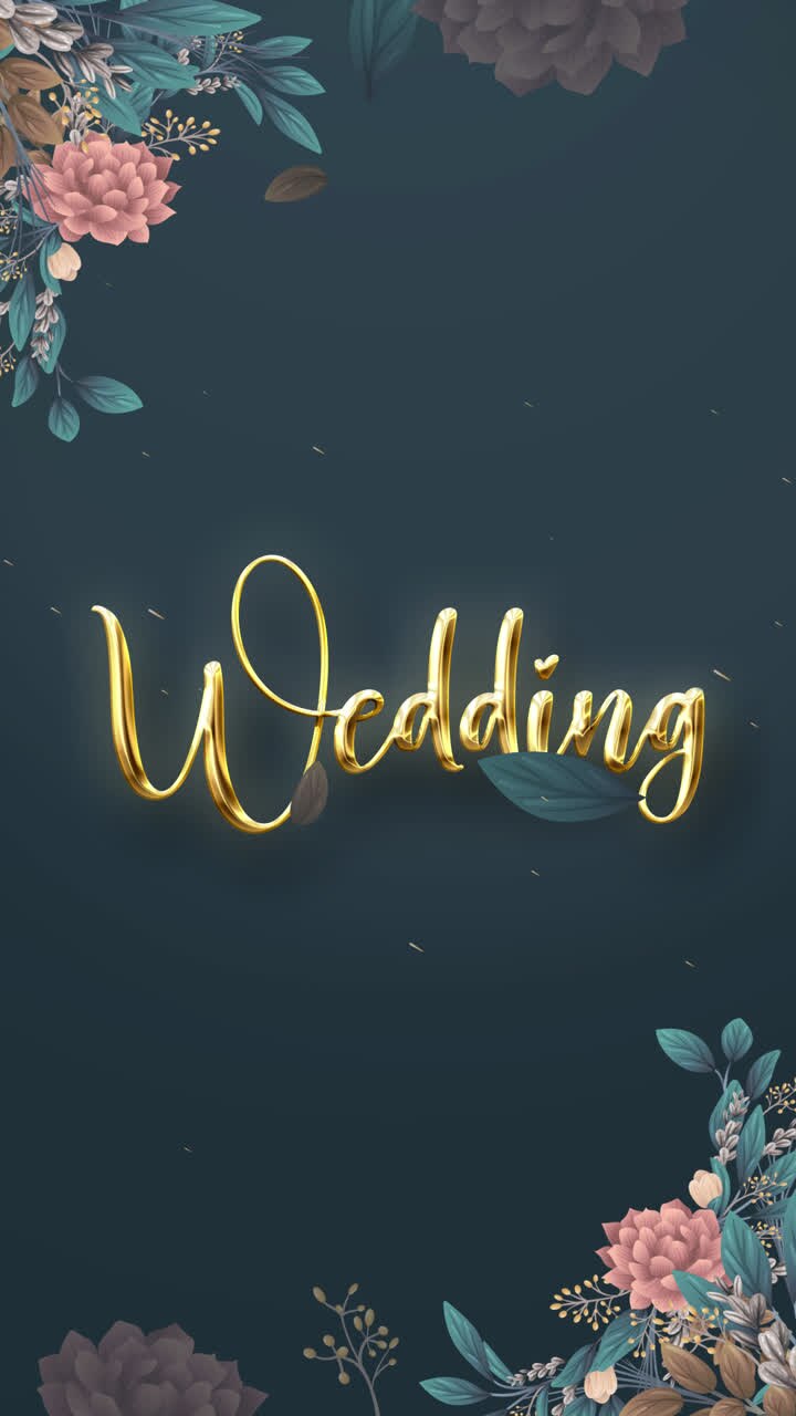 Elegant Gold Wedding Invitation Design with Floral Background