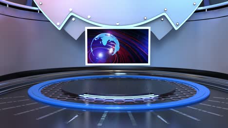 el bucle de fondo del estudio de noticias virtual en 3d