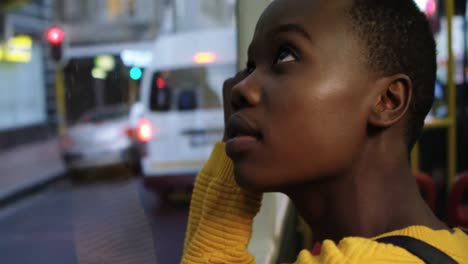woman travelling in bus 4k