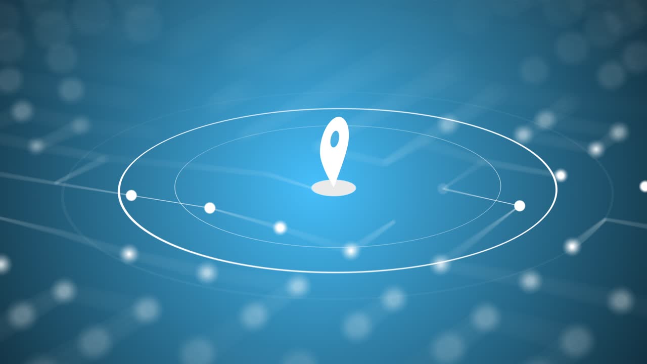 gps 네비게이터 핀은 4k 영상에서 파란색 배경을 확인합니다.