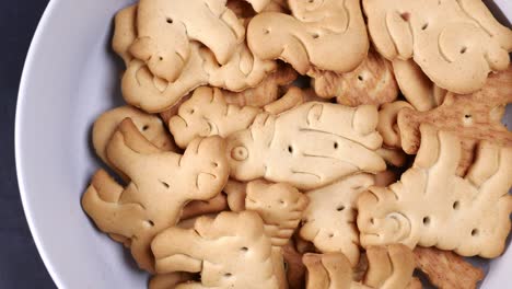 close up of sweet cookies for child in a bowl m