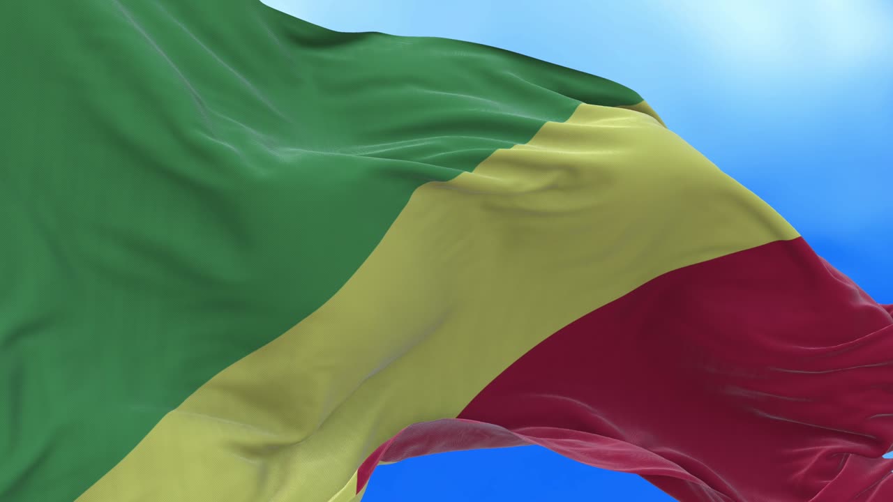 el bucle sin costuras de la bandera de la república del congo.