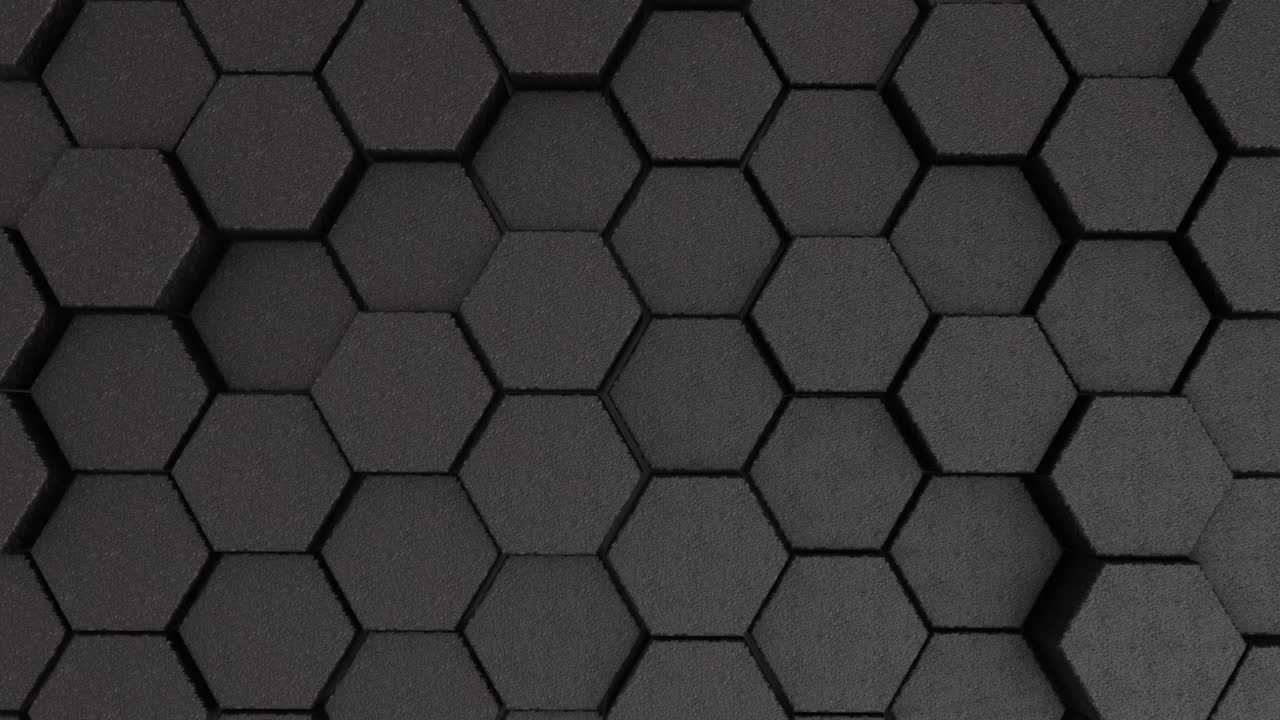 fondo de geometría hexagonal de piedra abstracta. representación 3d de primitivas simples con seis ángulos en el frente
