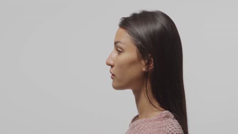 profile of young woman