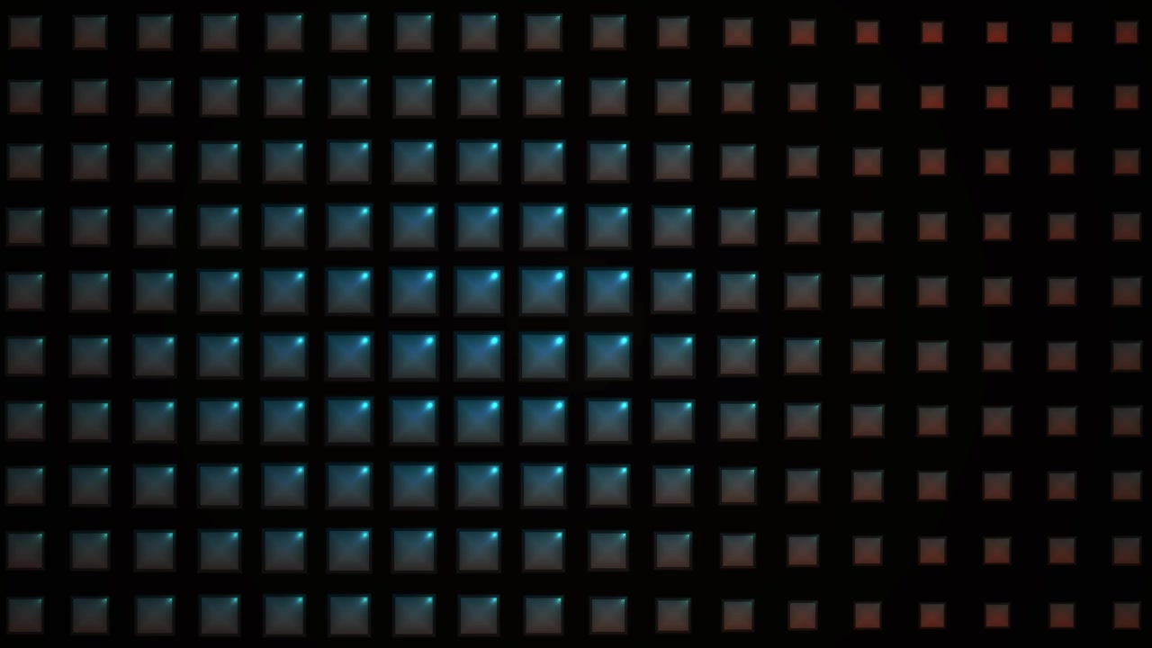 Dynamic Grid of Pulsating Squares with Changing Colors and Sizes