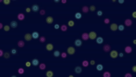 dynamic and playful zigzag circle pattern on dark background