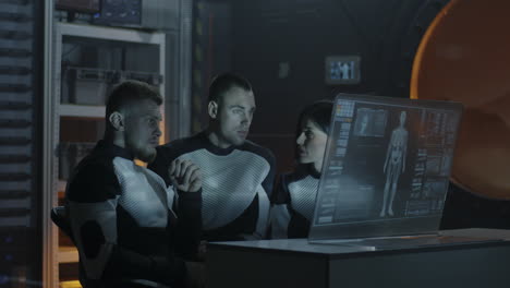 space scientists reviewing medical data