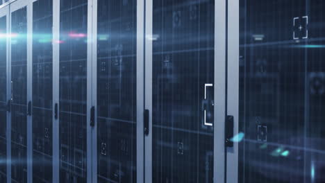 animation of networks of connections over server room