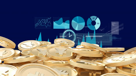 Animación-Del-Procesamiento-De-Datos-Sobre-Monedas-De-Yenes