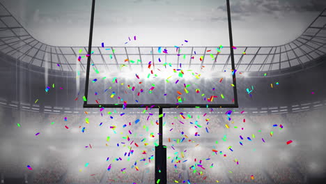 animation of confetti over american football stadium