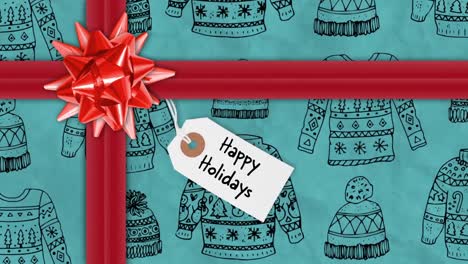 regalo de navidad en embalaje festivo