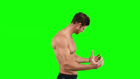 muscular man flexing his muscles