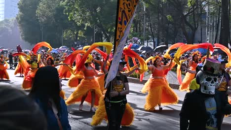 day of the dead parade showcasing mexico’s rich heritage with traditional costumes