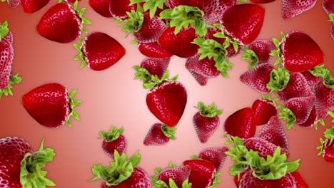 falling strawberries background, loop, with alpha channel