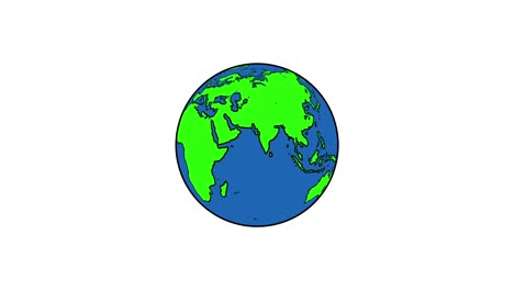 4k spinning earth on white background animation seamless loop. cartoon style