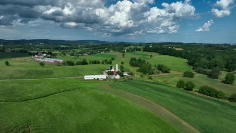 pasture and green farm field in usa