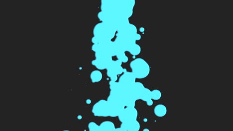 blue liquid and splashes spots on black gradient