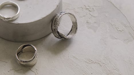 close up of designer rings