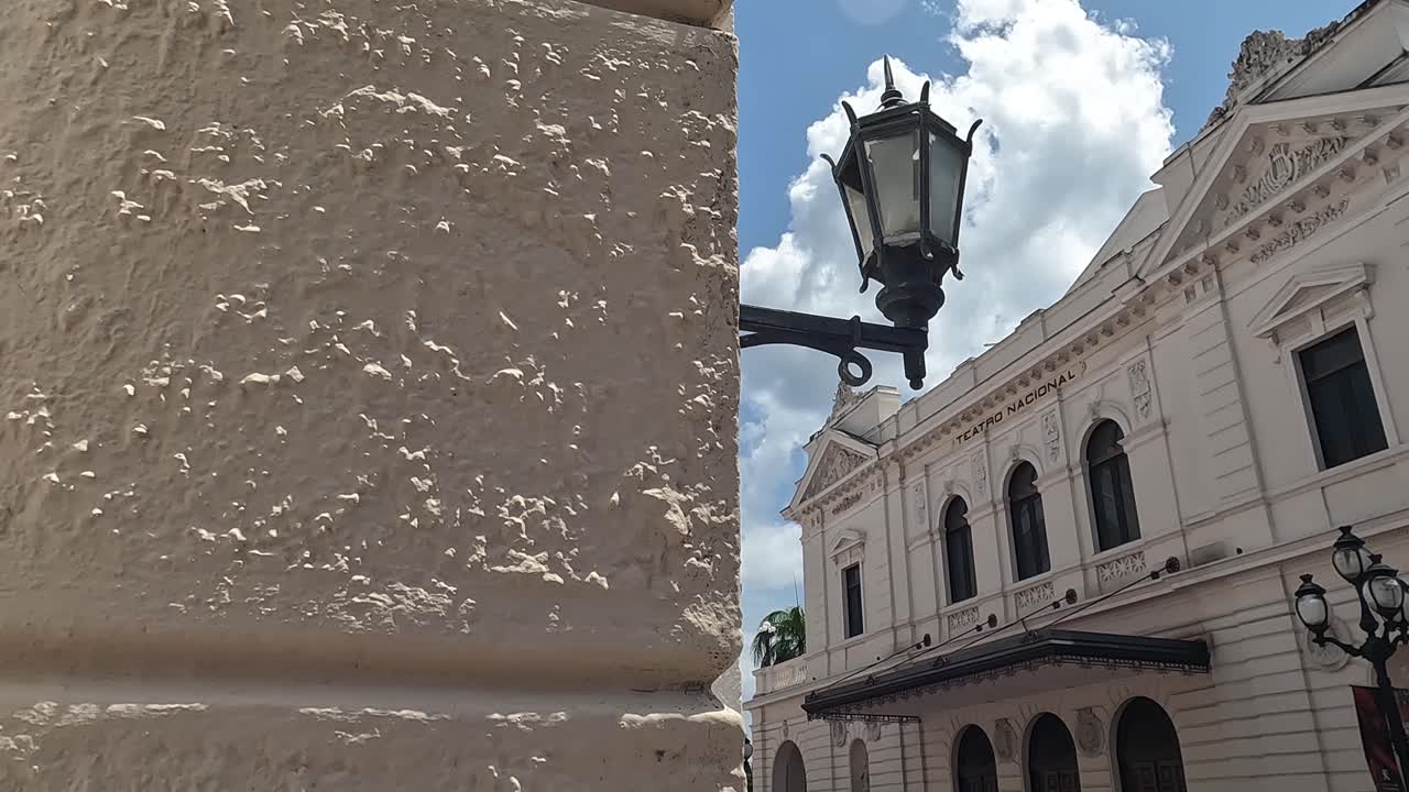 National Theatre in Panama City Old Town, Exterior of Old Colonial Buildings, Revealing View