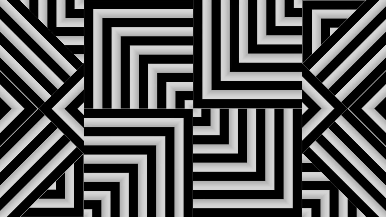 Dynamic Black and White Geometric Pattern Shifting Loop