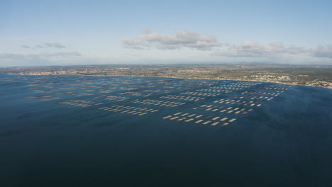 Oysters-beds-or-wood-tables-suspended-culture-shellfish-farming-Etang-de-Thau