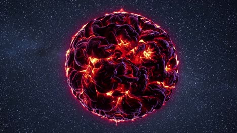 exploding planet in space