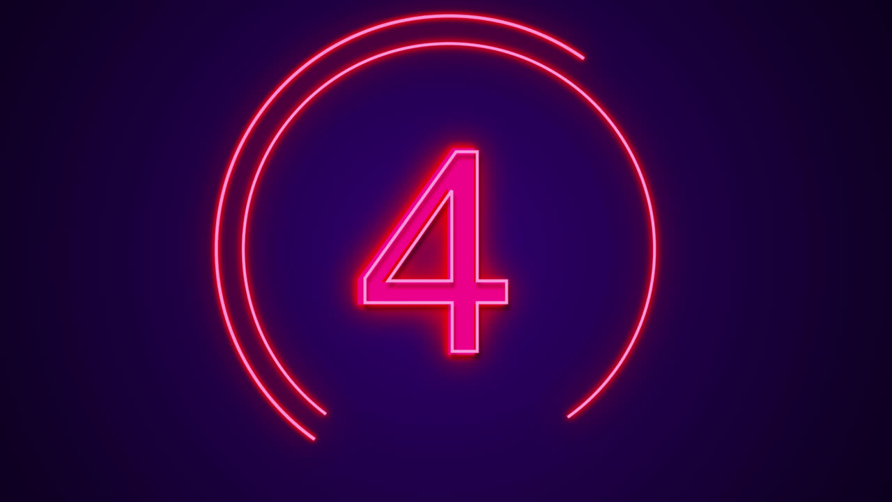 Neon Number Countdown