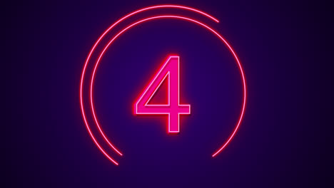 neon number countdown