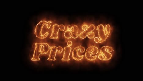 crazy prices - burning text