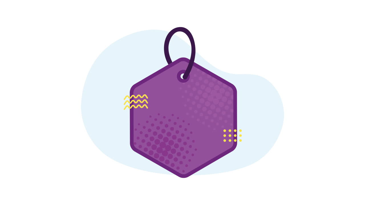 animazione del mercato delle etichette di vendita viola